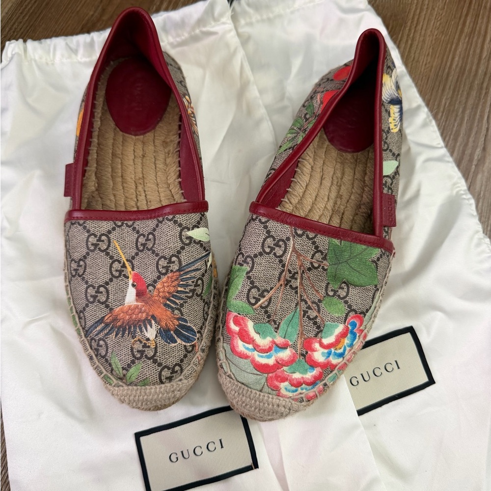 Gucci Women's Multicolor Bird and Floral Espadrilles